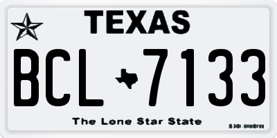 TX license plate BCL7133