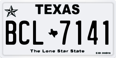 TX license plate BCL7141