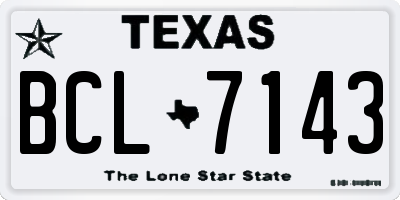 TX license plate BCL7143