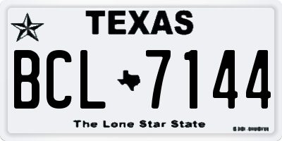 TX license plate BCL7144