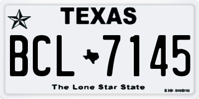 TX license plate BCL7145