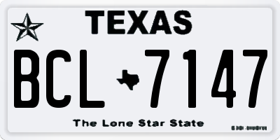 TX license plate BCL7147