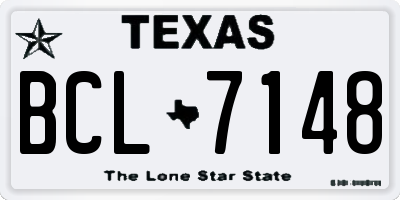 TX license plate BCL7148