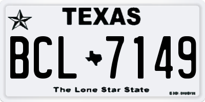 TX license plate BCL7149