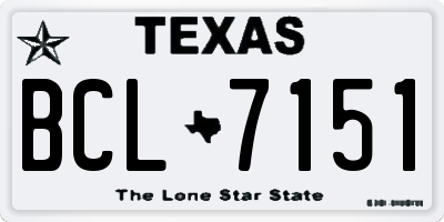 TX license plate BCL7151