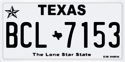 TX license plate BCL7153