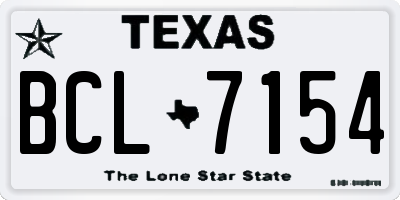 TX license plate BCL7154