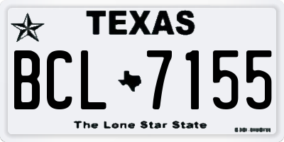 TX license plate BCL7155