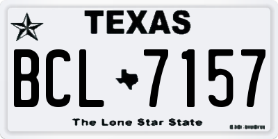 TX license plate BCL7157