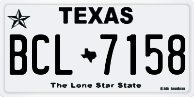 TX license plate BCL7158