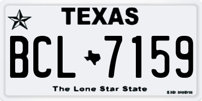 TX license plate BCL7159
