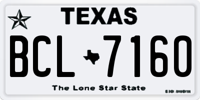 TX license plate BCL7160