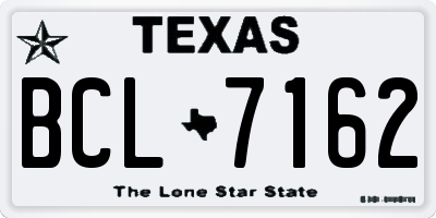 TX license plate BCL7162