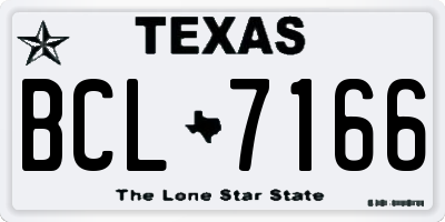 TX license plate BCL7166