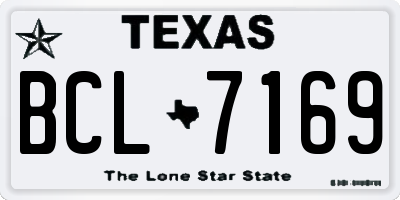 TX license plate BCL7169