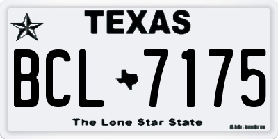 TX license plate BCL7175