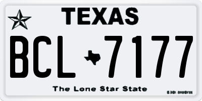 TX license plate BCL7177
