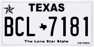 TX license plate BCL7181