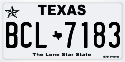 TX license plate BCL7183