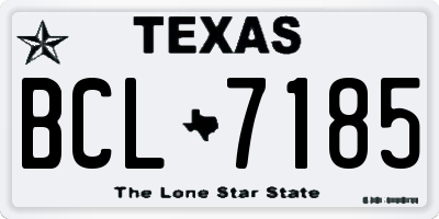 TX license plate BCL7185
