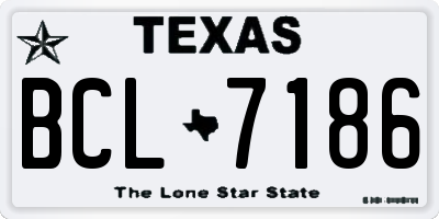 TX license plate BCL7186