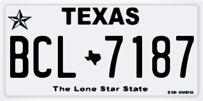 TX license plate BCL7187