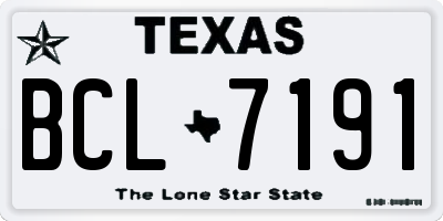 TX license plate BCL7191