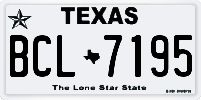 TX license plate BCL7195