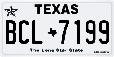 TX license plate BCL7199