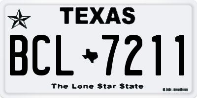 TX license plate BCL7211
