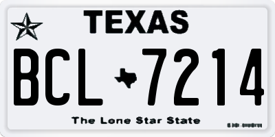 TX license plate BCL7214
