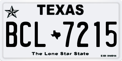 TX license plate BCL7215