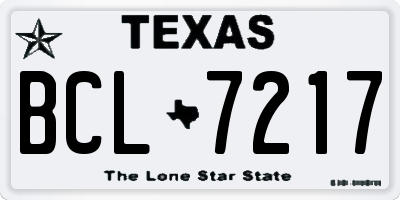 TX license plate BCL7217