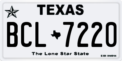 TX license plate BCL7220