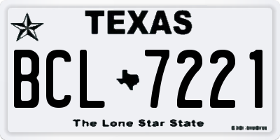 TX license plate BCL7221