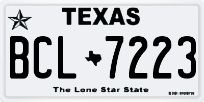 TX license plate BCL7223