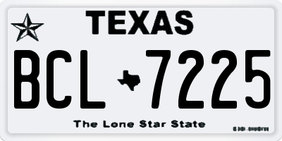 TX license plate BCL7225