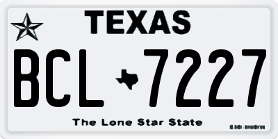 TX license plate BCL7227
