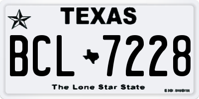 TX license plate BCL7228