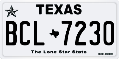 TX license plate BCL7230