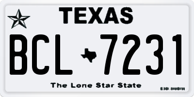 TX license plate BCL7231