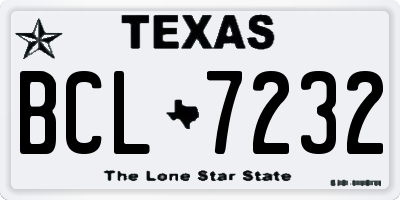TX license plate BCL7232