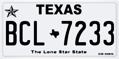 TX license plate BCL7233