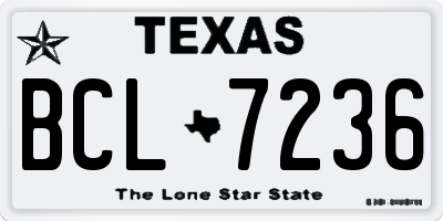TX license plate BCL7236