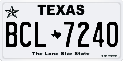 TX license plate BCL7240