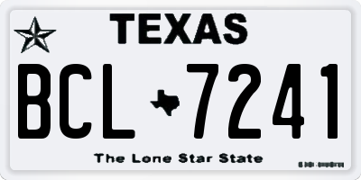 TX license plate BCL7241