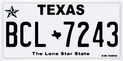 TX license plate BCL7243