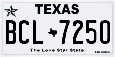 TX license plate BCL7250