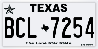 TX license plate BCL7254