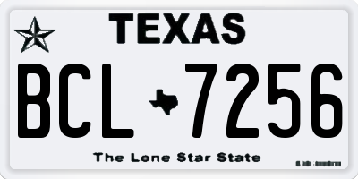 TX license plate BCL7256